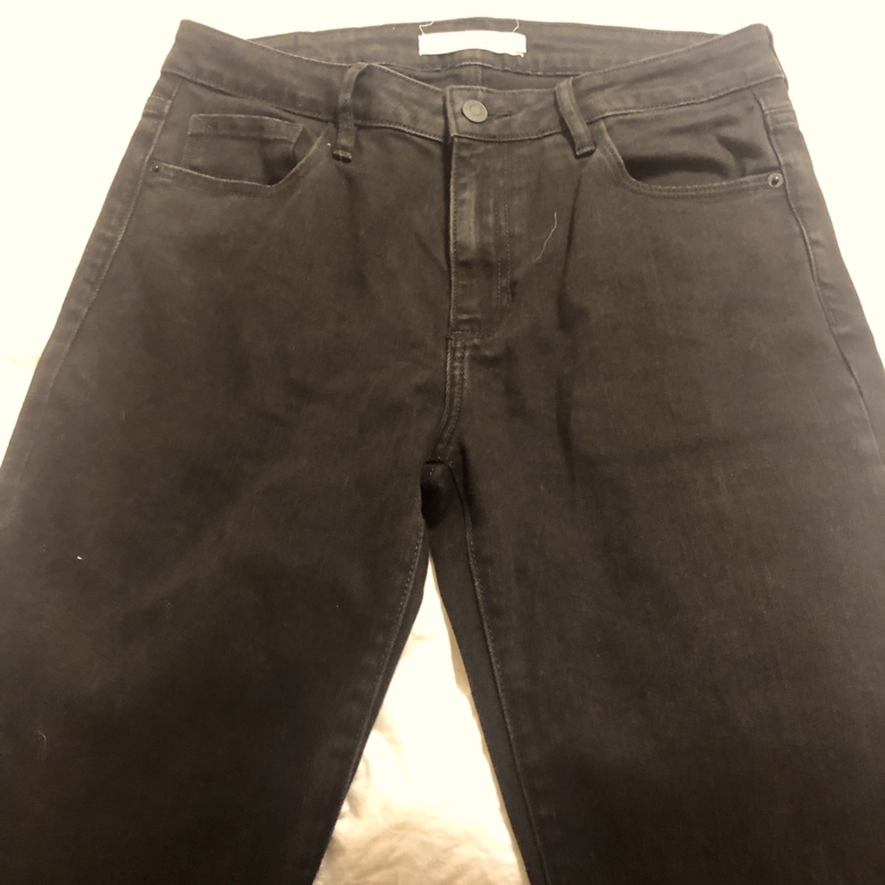 Black cropped flare jeans